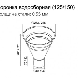 Воронка водосборная Grand Line 150x100