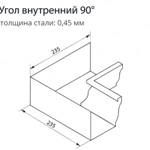 Угол желоба, внутренний и внешний