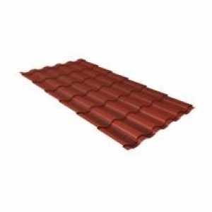 Металлочерепица кредо Grand Line 0,5 Velur20 RAL 8004 терракота