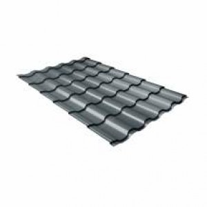 Металлочерепица кредо Grand Line 0,5 Velur20 RAL 7016 антрацитово-серый
