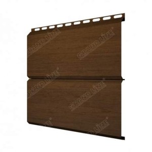 Металлический сайдинг Grand Line Экобрус Golden Wood Eco 0,45 Print Twincolor