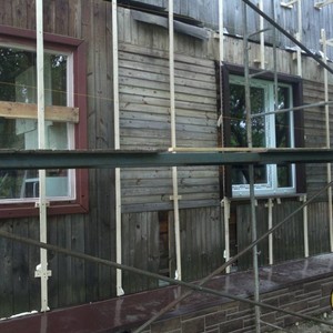 Отделка фасада сайдингом Альта-Профиль Канада Плюс Премиум Оливковый