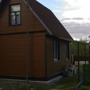 Отделка фасада панелями Vox Max 3 дуб золотой 60 м²